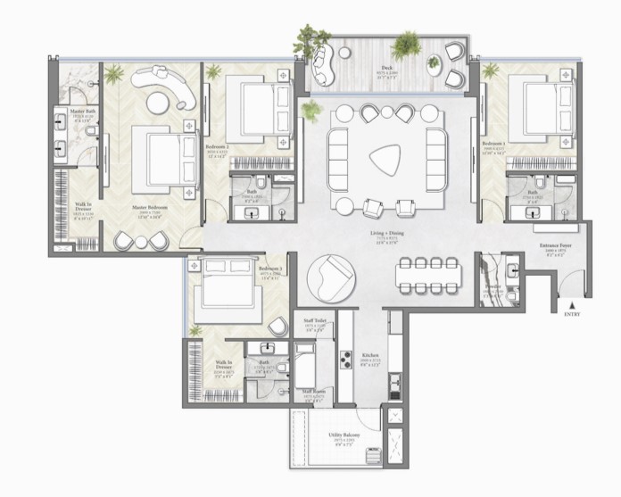 4 BHK Floor Plan